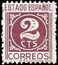 Spain 1937 Numeros 2 CTS Castaño Rojizo Edifil 815